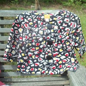 Ruby Rd Petite 8P black red yellow white jacket